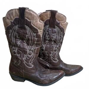 Coconuts by Matisse Cimmaron Faux Leather Cowboy Boots Womens Size 8.5 EU 39